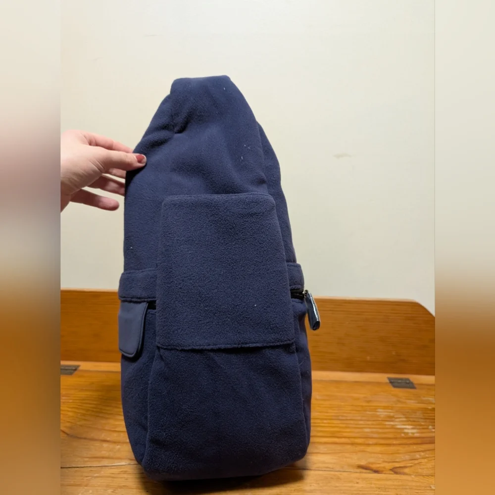 L.L.Bean AmeriBag Healthy Back Bag Fleece Sling Backpack Blue